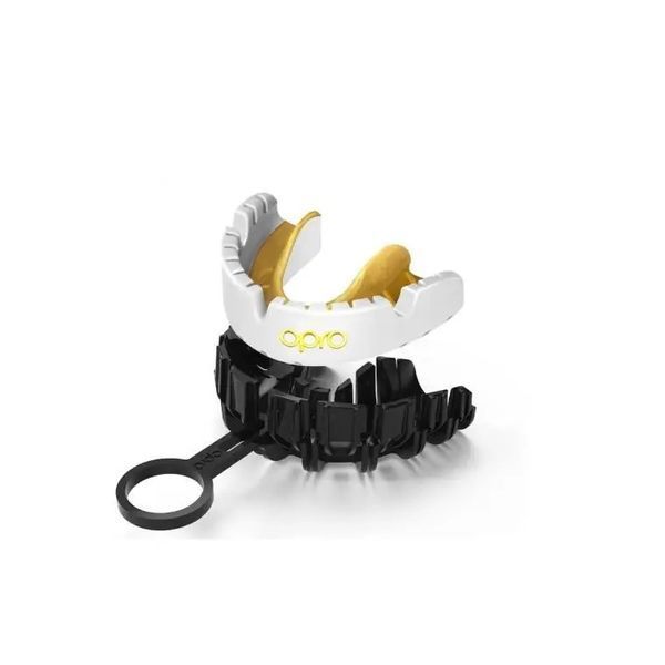 Капа OPRO Gold для взрослых (возраст от 11 лет) White/Gold Капа OPRO Gold Braces ultra fit mouthguard WhiteGold 10+ фото