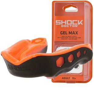 Капа Shock Doctor Gel Max для дорослих (вік від 11 років) чорно-помаранчева (арт. 6230-BK/OR-AD) Капа Shock Doctor Gel Max  взрослая Balck/Orange  6230 BB/OR-AD фото